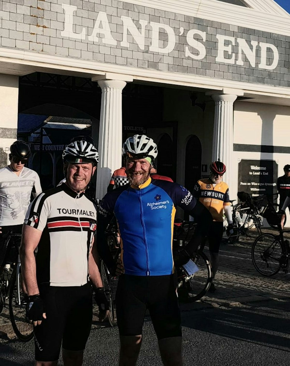 Jez Lyons from Nottingham and Mark Cornish from Suffolk New College at the start of their epic cycle ride to Scotland